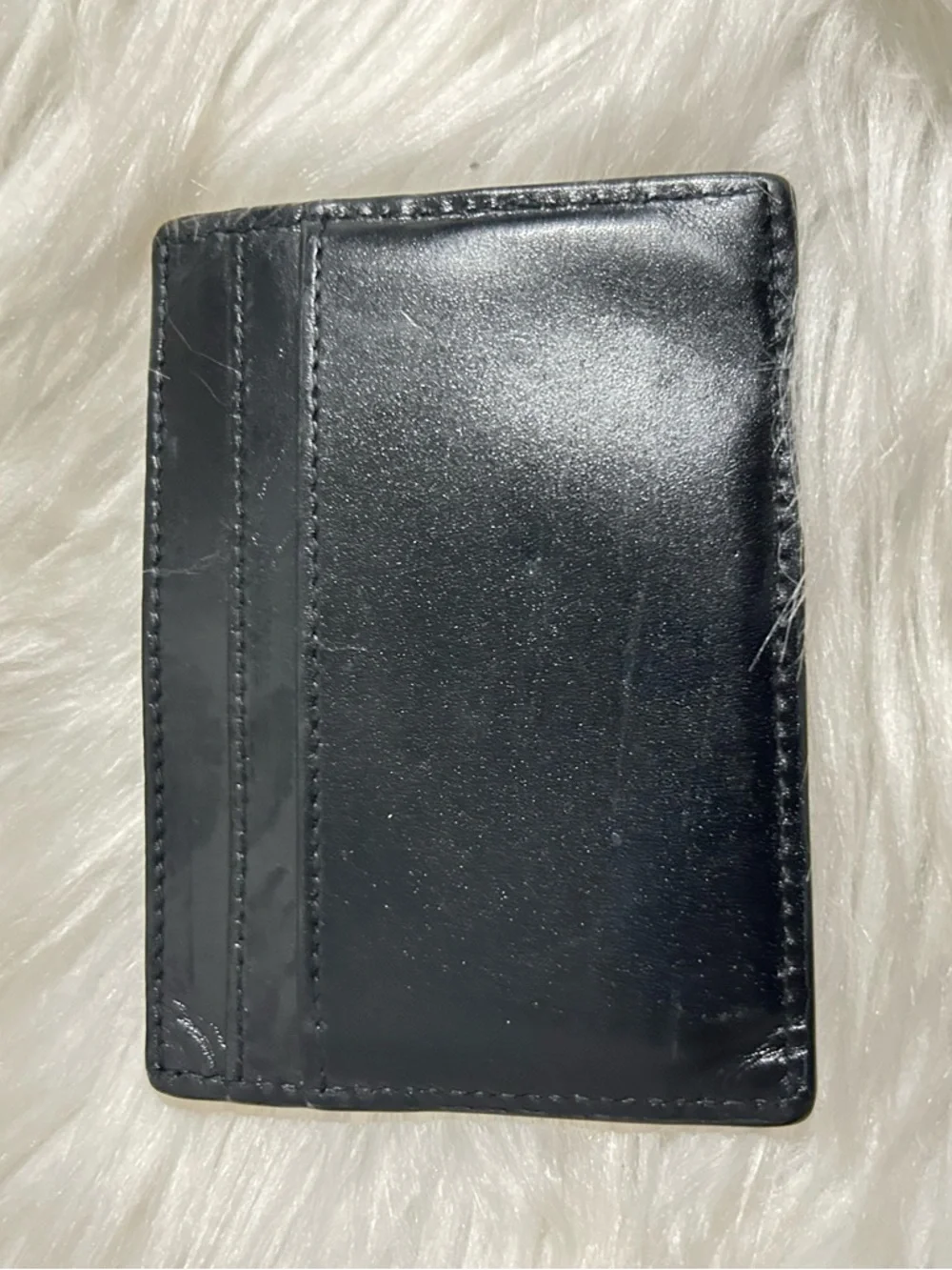 Saint Laurent Black Leather Card & Key Slot Holder with Silver YSL Emblem - Picture 4 of 5